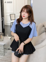 Áo kiểu BIGSIZE babydoll che bụng Tay Xanh - 16835