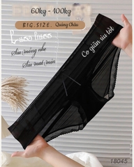 {100kg vừa} Quần lót chip BIGSIZE Quảng Châu cạp cao, lưng thun, tàng hình chống lộ viền - 18045 ĐEN