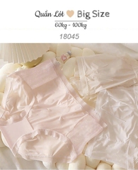 {100kg vừa} Quần lót chip BIGSIZE Quảng Châu cạp cao, lưng thun, tàng hình chống lộ viền - 18045 TRẮNG