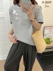 Áo thun BIGSIZE kẻ sọc logo G- thun cotton chất đẹp- 00261 - 18277