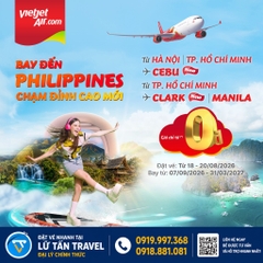 Vietjet vé Philippines 0Đ mới nhất 2026
