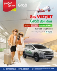 Vietjet Air x Grab Ưu Đãi 20% Xe Đưa Đón Sân Bay 2026