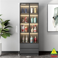 Tủ rượu, tủ trang tri, tủ trưng bày gỗ MDF cánh kính TRK507 ( Tủ không đèn) - NỘI THẤT LẮP RÁP VIENDONGADV
