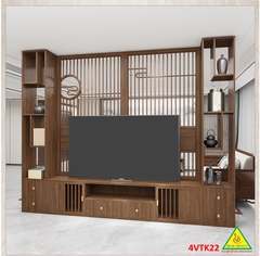 Vách ngăn phòng khách, vách ngăn tủ kệ bằng gỗm bình phong tranh 4VTK22 - NỘI THẤT LẮP RÁP VIENDONGADV