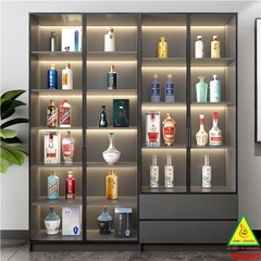 Tủ rượu, tủ trang tri, tủ trưng bày gỗ MDF cánh kính TRK507 ( Tủ không đèn) - NỘI THẤT LẮP RÁP VIENDONGADV