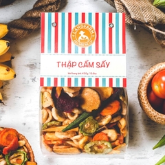 Thập cẩm sấy, dòng phổ thông, 450g, bịch, mẫu nhãn kẹp