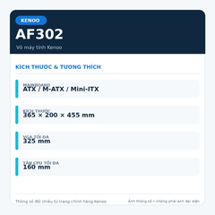 Vỏ Case Kenoo Esport AF302 | ATX / M-ATX | Kính Cường Lực | VGA 325mm