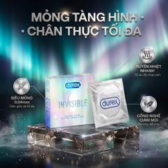 Bao cao su Durex Invisible siêu mỏng hộp 3 chiếc