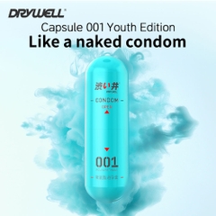 Bao Cao Su Siêu Mỏng 001 Drywell PU Nude & Thin – Chất Liệu PU, Cảm Giác Tự Nhiên – Vỉ 3 Cái