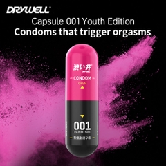 Bao cao su DryWell PU 001 Numbness Orgasm – Siêu mỏng giá tốt – Vỉ 3 viên