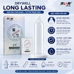 Bao cao su DryWell Long Lasting kéo dài thời gian hộp 12 chiếc