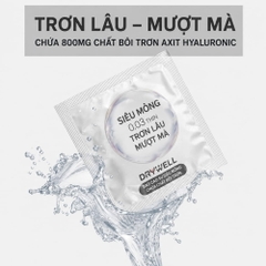 Bao cao su DryWell Ultra Thin 003 siêu mỏng hộp 12 chiếc
