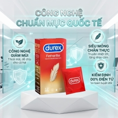 Bao cao su Durex Fetherlite siêu mỏng hộp 12 chiếc