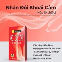 Bao cao su Meleon 001 Double Pleasure siêu mỏng hộp 10 chiếc