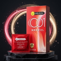 Bao cao su Meleon 001 Double Pleasure siêu mỏng hộp 10 chiếc
