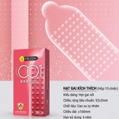 Bao cao su Meleon 001 Passion Particle hạt nổi hộp 10 chiếc