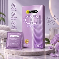 Bao cao su Meleon 001 Romantic Whorl gân xoắn hộp 10 chiếc