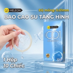 Bao cao su Meleon 001 Thin And Moist siêu mỏng nhiều gel hộp 10 chiếc