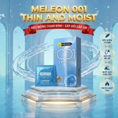 Bao cao su Meleon 001 Thin And Moist siêu mỏng nhiều gel hộp 10 chiếc