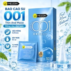 Bao cao su Meleon 001 Thin And Moist siêu mỏng nhiều gel hộp 10 chiếc