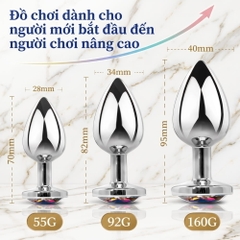 Plug hậu môn Inox Đính Đá