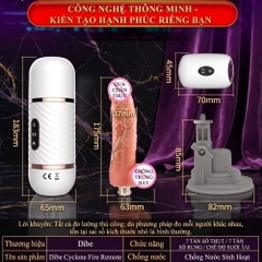 Dương vật giả hít tường đa năng Dibe Cyclone Fire remote
