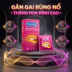 Bao cao su Durex Pleasuremax gân và điểm nổi hộp 12 chiếc