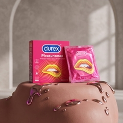 Bao cao su Durex Pleasuremax gân và điểm nổi hộp 3 chiếc