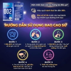 Bao cao su Jiuuy 002 Water Moisture siêu mỏng nhiều gel hộp 10 chiếc