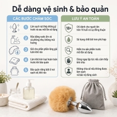Plug hậu môn đuôi thỏ chuôi inox