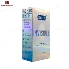 Bao cao su siêu mỏng Durex Invisible hộp 10 chiếc chính hãng