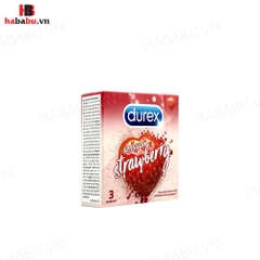 Bao cao su Durex Sensual Strawberry hộp 3 chiếc chính hãng