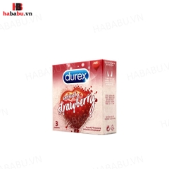 Bao cao su Durex Sensual Strawberry hộp 3 chiếc chính hãng