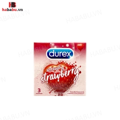 Bao cao su Durex Sensual Strawberry hộp 3 chiếc chính hãng