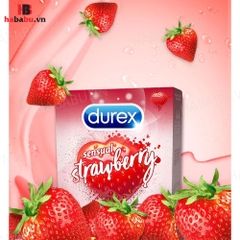Bao cao su Durex Sensual Strawberry hộp 3 chiếc chính hãng