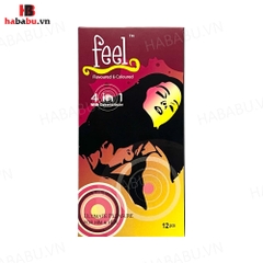 Bao cao su Feel Euphoria 4in1 hộp 12 chiếc kéo dài thời gian chính hãng