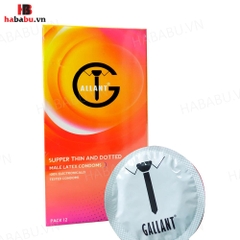 Bao cao su Gallant supper thin and dotted hộp 12 chiếc chính hãng