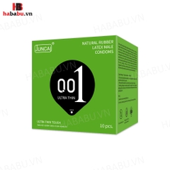 Bao cao su siêu mỏng Juncai 001 Ultra Thin Touch hộp 10 chiếc chính hãng