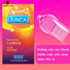 Bao cao su Juncai Pleasuremax hộp 12 chiếc tăng khoái cảm chính hãng