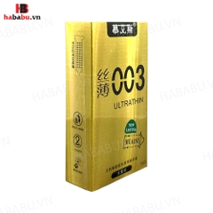 Bao cao su siêu mỏng Muaisi 0.03 Vàng hộp 12 chiếc Ultrathin chính hãng