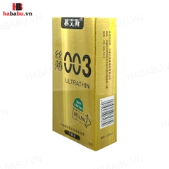 Bao cao su siêu mỏng Muaisi 0.03 Vàng hộp 12 chiếc Ultrathin chính hãng