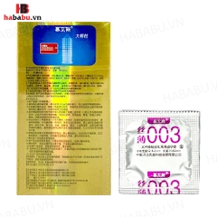 Bao cao su siêu mỏng Muaisi 0.03 Vàng hộp 12 chiếc Ultrathin chính hãng