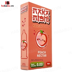 Bao cao su siêu mỏng Nakanishi Đào hộp 4 chiếc chính hãng
