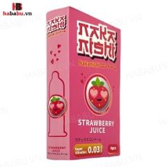 Bao cao su siêu mỏng Nakanishi Dâu hộp 4 chiếc chính hãng