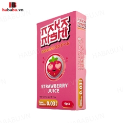 Bao cao su siêu mỏng Nakanishi Dâu hộp 4 chiếc chính hãng