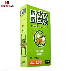 Bao cao su siêu mỏng Nakanishi Dưa Lưới hộp 4 chiếc chính hãng