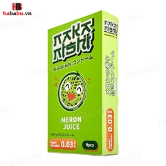 Bao cao su siêu mỏng Nakanishi Dưa Lưới hộp 4 chiếc chính hãng