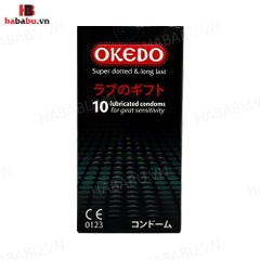 Bao cao su Okedo Super Dotted & Long Last hộp 10 chiếc kéo dài thời gian chính hãng