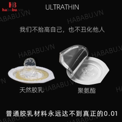 Bao cao su Olo Invisible 0.01mm hộp 3 chiếc siêu mỏng chính hãng