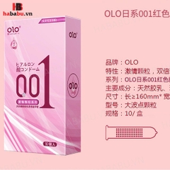 Bao cao su Olo Superior Hồng Nhám hộp 10 chiếc siêu mỏng chính hãng